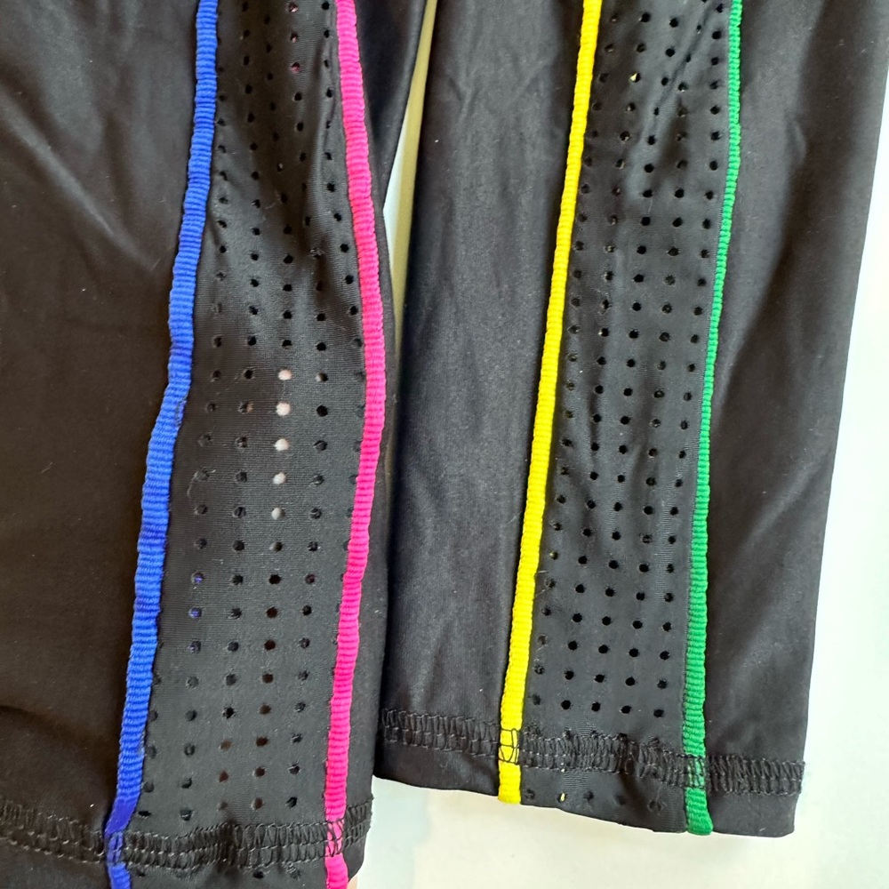 Terez 7/8 black legging with neon stripes. Size S.